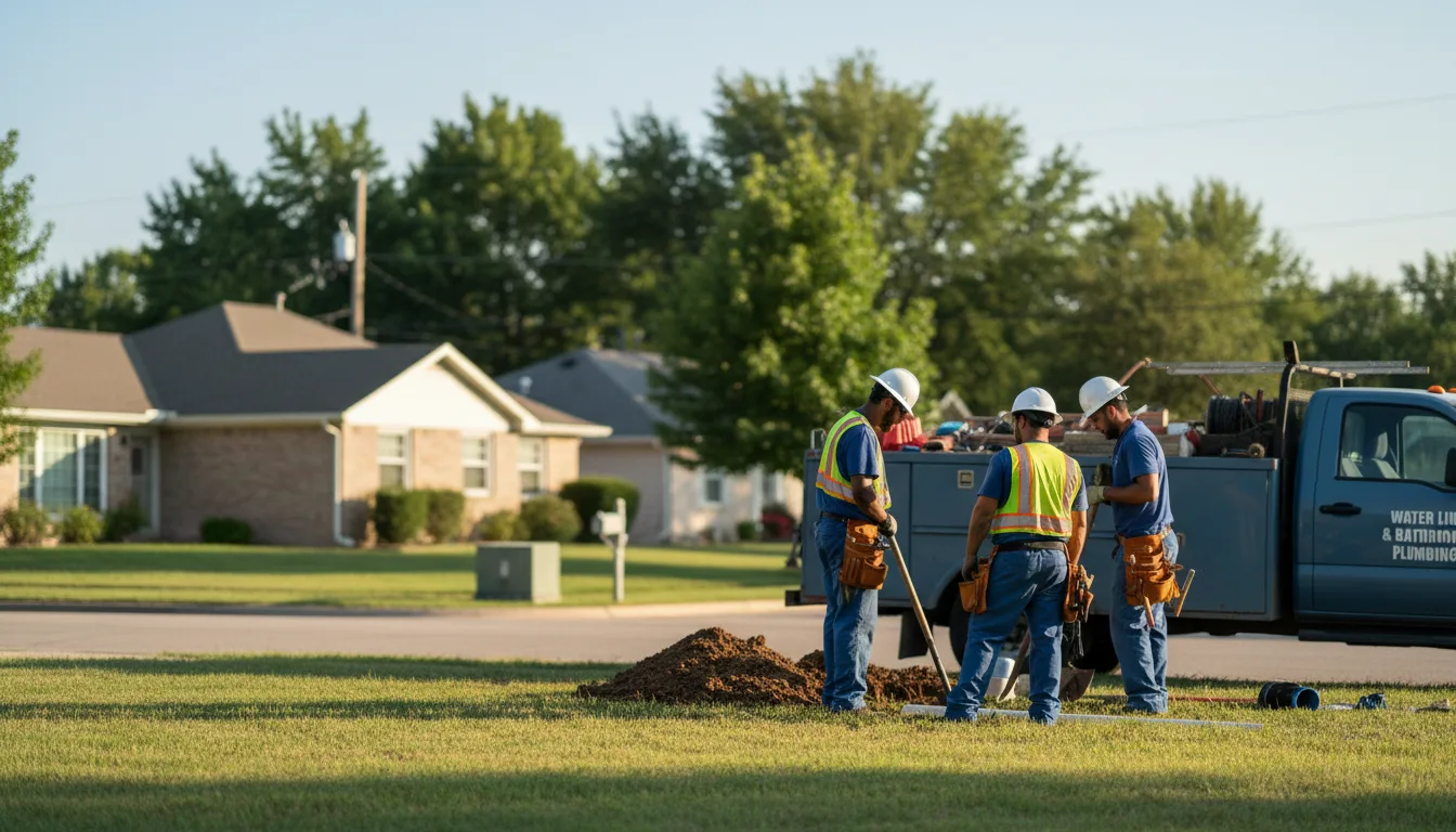 Residential water line and bathroom plumbing service in Colbert, WA